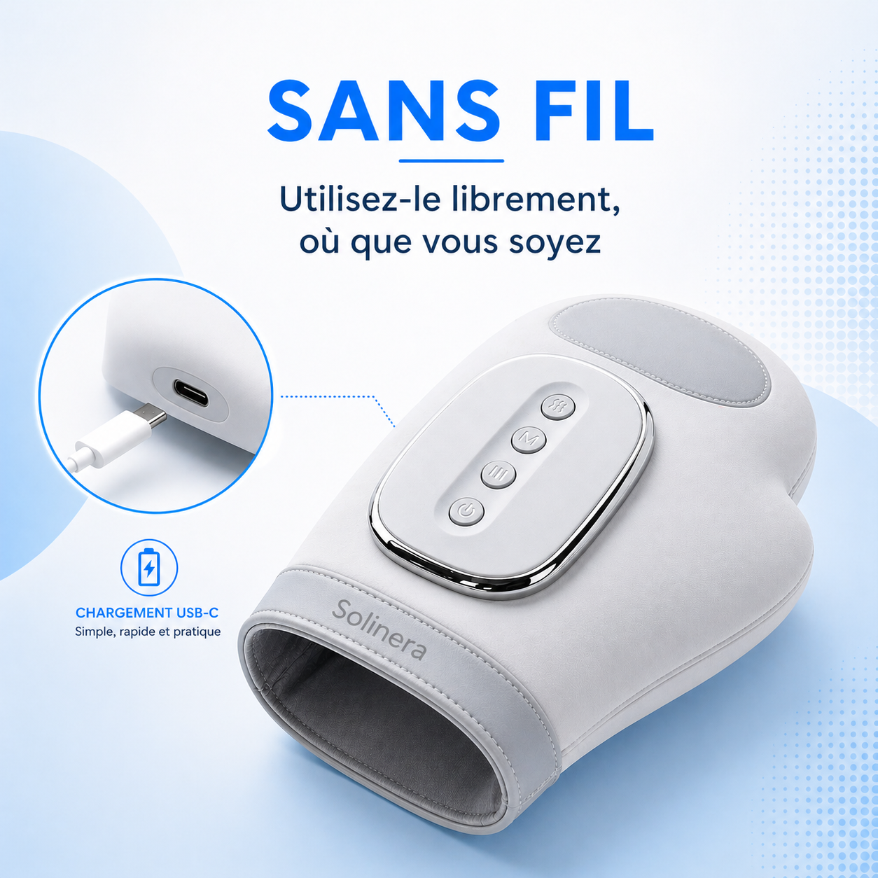 Masseur de mains Solinera™ — Retrouvez vos gestes, soulagez la raideur et la douleur articulaire