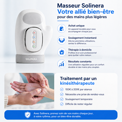 Masseur de mains Solinera™ — Retrouvez vos gestes, soulagez la raideur et la douleur articulaire